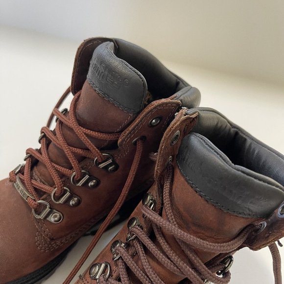TIMBERLAND Trekking Gore-Tex Brown Leather Lace Up Ankle Hiking Work Boot Wm 6 - Picture 8 of 12
